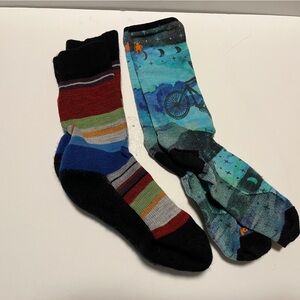 Smartwool Multicolor Striped and Bicycle Socks Two Pairs
